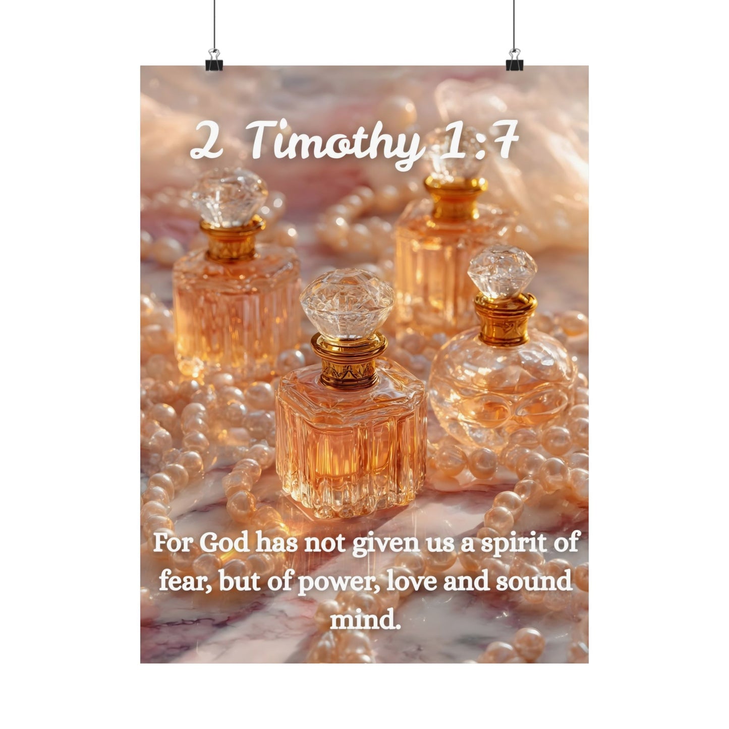 2 Timothy 1:7 Poster, Bible Quote Poster, Motivational Wall Art, Christian Decor, Home Office Print, Gift for Encouragement