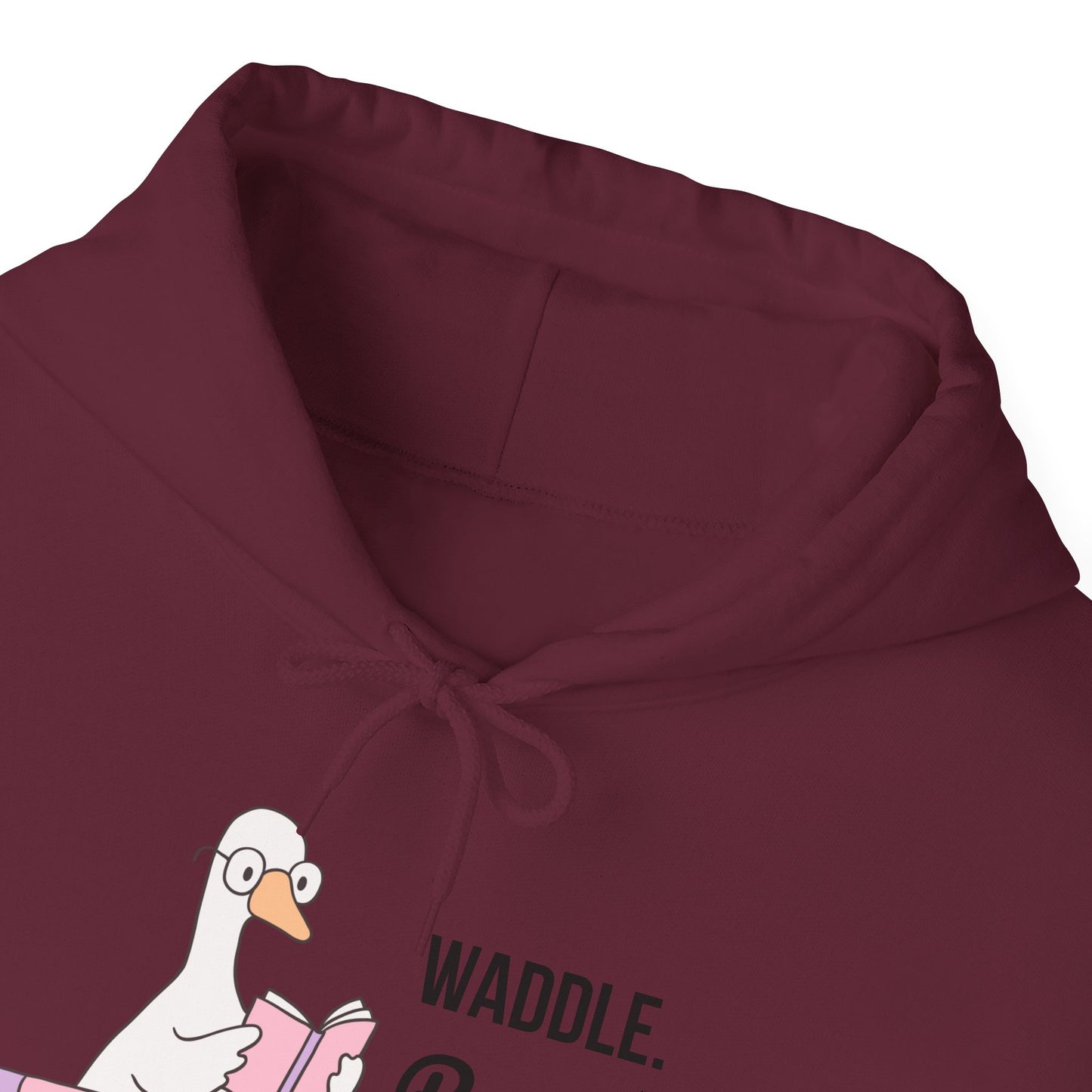 Waddle. Read. Repeat. Hoodie - Cozy Unisex Sweatshirt for Book Lovers, Perfect Gift for Readers, Casual Wear, Literary Apparel, Funny Gift