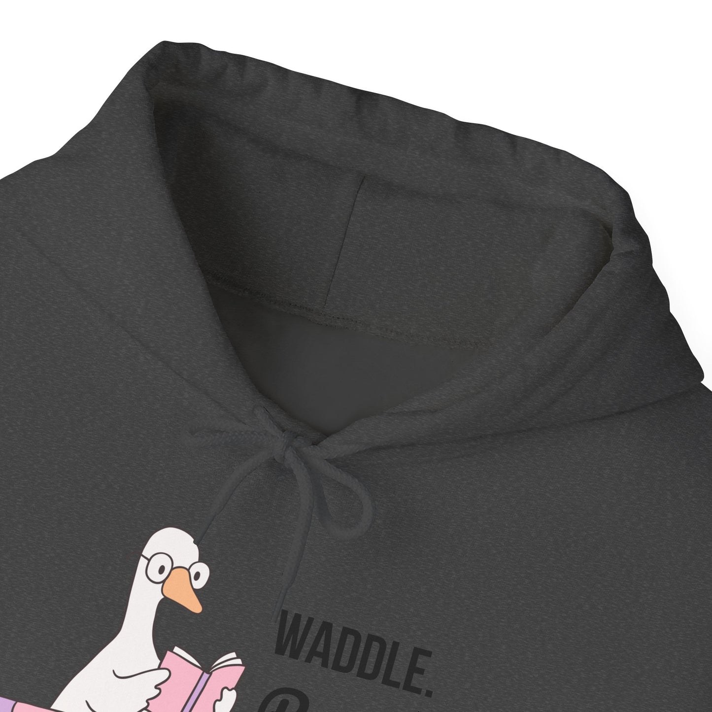 Waddle. Read. Repeat. Hoodie - Cozy Unisex Sweatshirt for Book Lovers, Perfect Gift for Readers, Casual Wear, Literary Apparel, Funny Gift